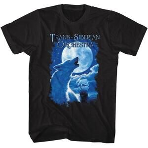 Trans-Siberian Orchestra Night Ocean Wolf Black T Shirt